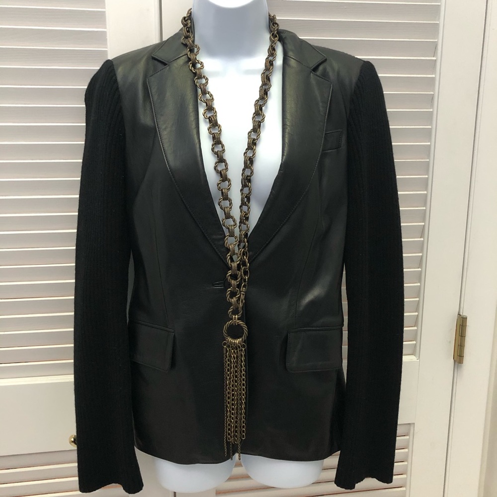 Long gold drop necklace